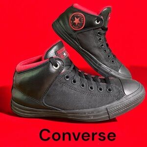 Converse-Chuck Taylor allstar hightop sneakers. Leather/canvas men 8.5/women 10